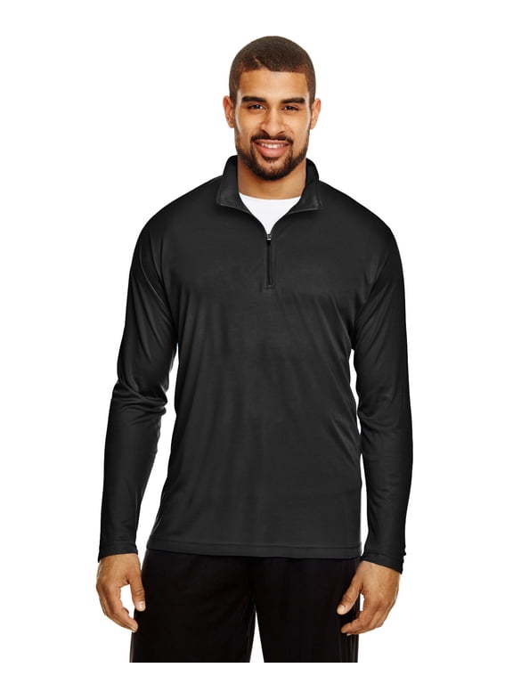 TT31 Men's Zone Performance Quarter-Zip Pullover-Black-XL