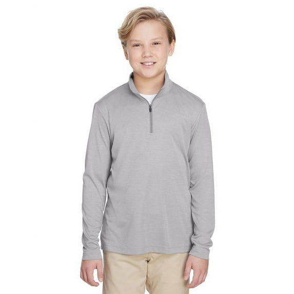 Team 365 TT31HY Youth Zone Sonic Heather Performance Quarter-Zip Pullolver-Athletic Heather-S
