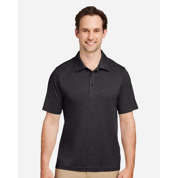 Team 365 TT51H Men's Zone Sonic Heather Performance Polo-Black Heather-4XL