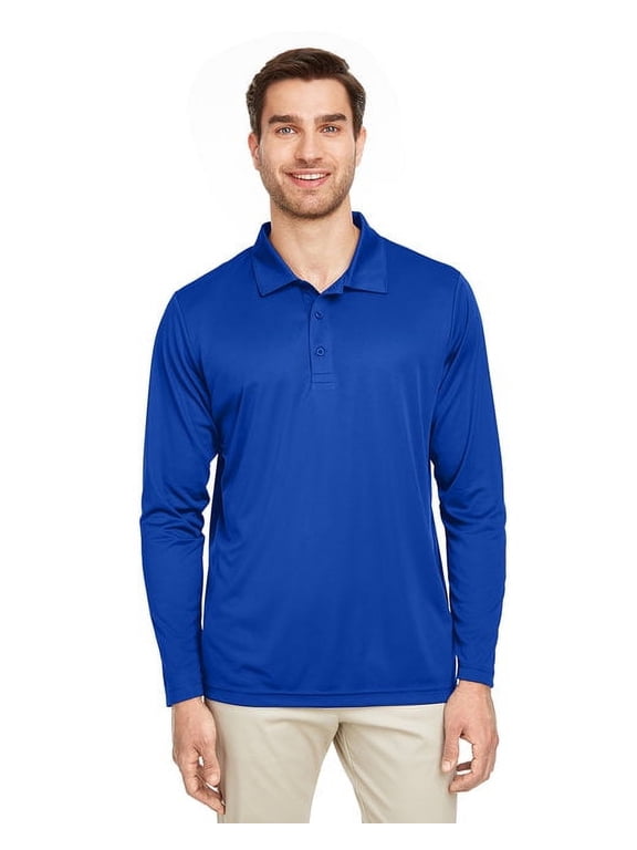 TT51L Men's Zone Performance Long Sleeve Polo-SPORT ROYAL-M