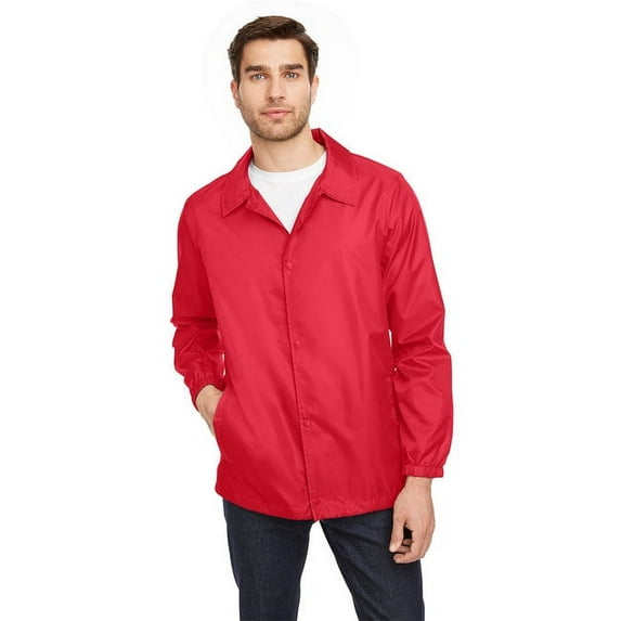 Team 365 TT75 Unisex Zone Protect Coaches Jacket-Sport Red-2XL