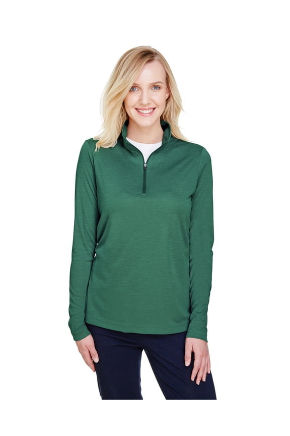 Ladies' Zone Sonic Heather Performance Quarter-Zip - SP FOREST HTHR - XS