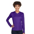 thumbnail image 1 of Team 365 Women's Zone Performance Long Sleeve T-Shirt 100% Polyester Lightweight Athletic Casual Tee (Sport-Purple, L), 1 of 7