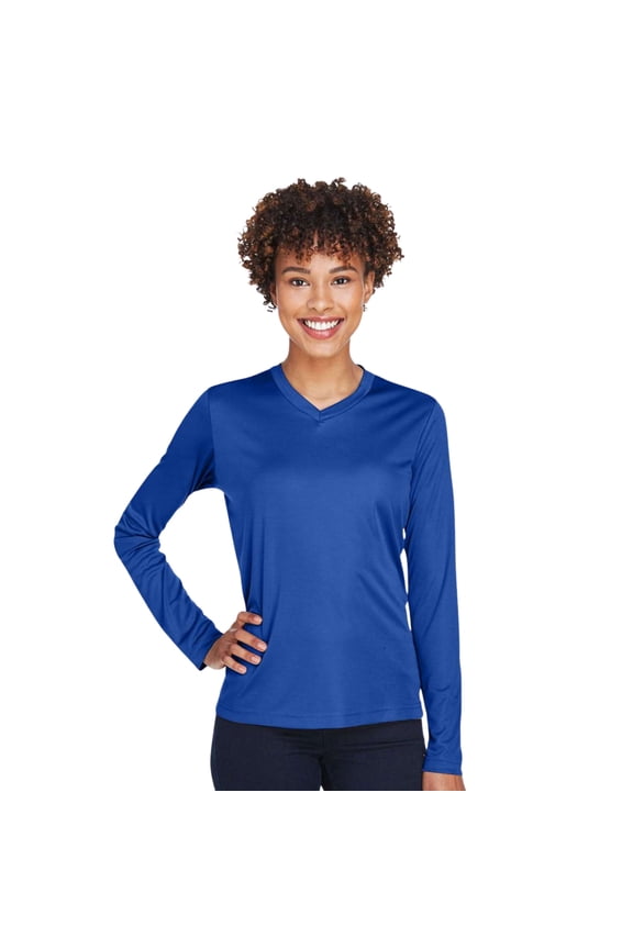 Women's Zone Performance Long Sleeve T-Shirt 100% Polyester Lightweight Athletic Casual Tee (Sport-Royal, M)