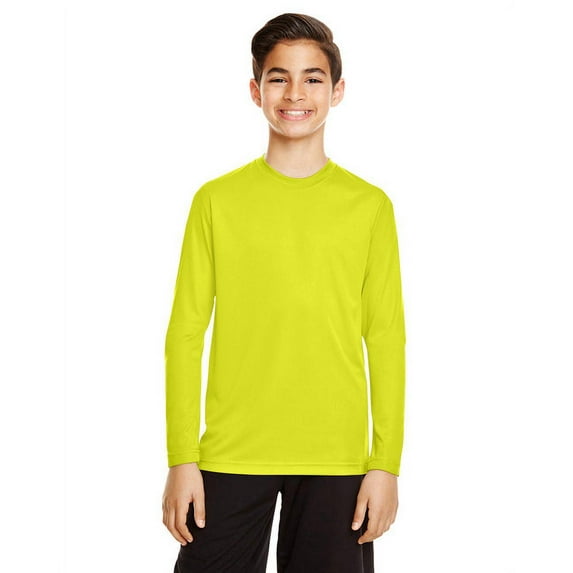 Team 365 Youth Zone Performance Long-Sleeve T-Shirt, Safety Yellow - S