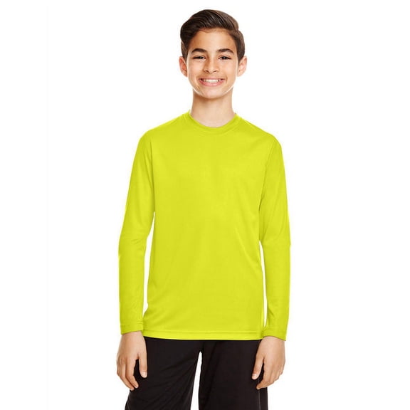 Team 365 Youth Zone Performance Long-Sleeve T-Shirt, Safety Yellow - S