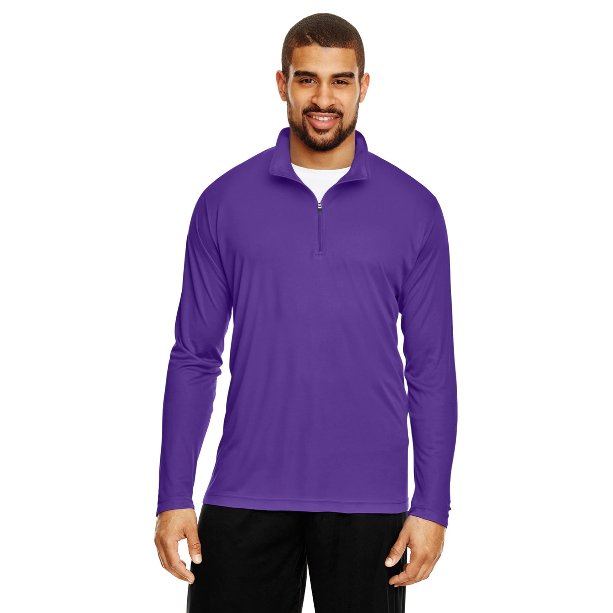Team 365 Men's Performance Long-Sleeve T-Shirt - Moisture-Wicking Sport Purple XL