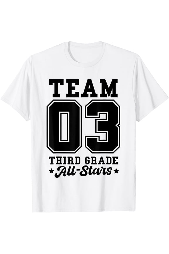 Team 3Rd Grade All-Stars Back To School Sports Jersey T-Shirt Size S-5XL