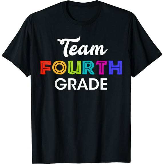 Team 4th Grade Fourth Graders Back To School Season Print T-Shirt Black X-Large