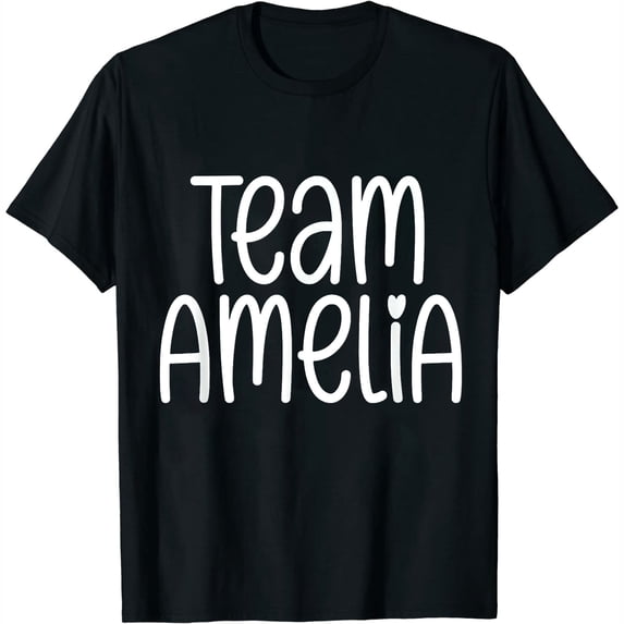 Team Amelia Girls Name Sports Daughter Granddaught Short Sleeve Graphic Tee for Women - Comfortable & Fashion-Forward