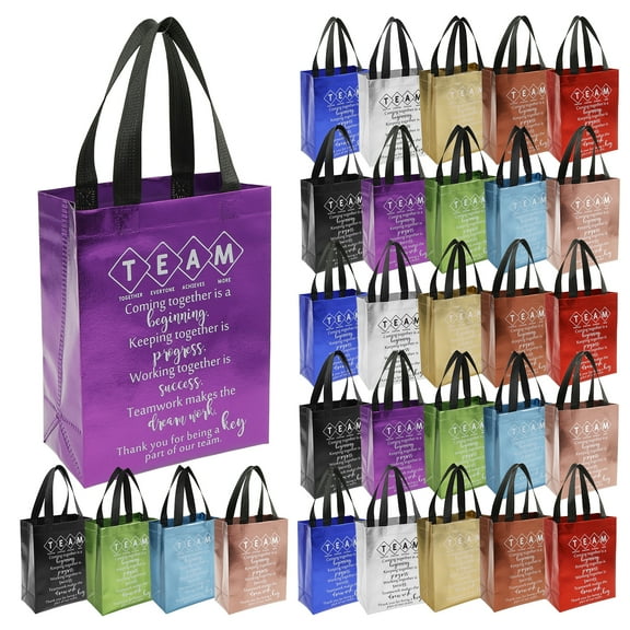 Team Appreciation Gifts Bags Reusable with Handles Gift Bags Thank You Bag for Boss Employee Teacher Vet Tech Pharmacy(10 Colors,60pcs)