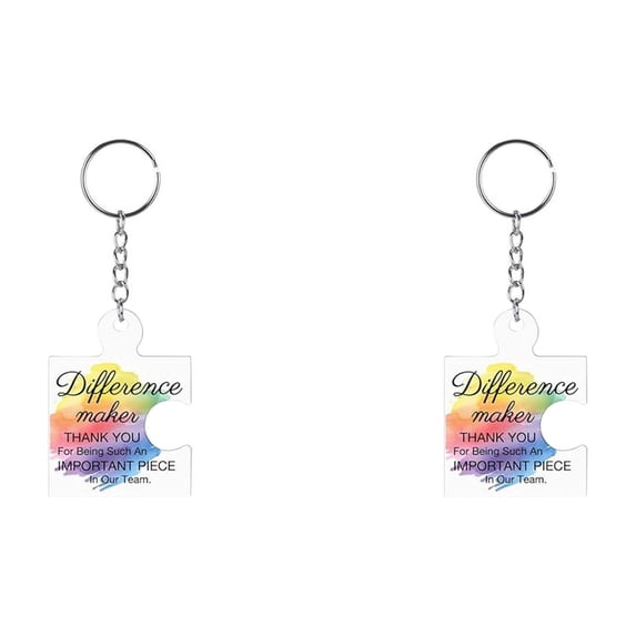 Team Appreciation Gifts Bulk for Coworker Employee Staff, Thank You Christmas Gift Set Acrylic Puzzle Piece Keychains (2PC,A2)