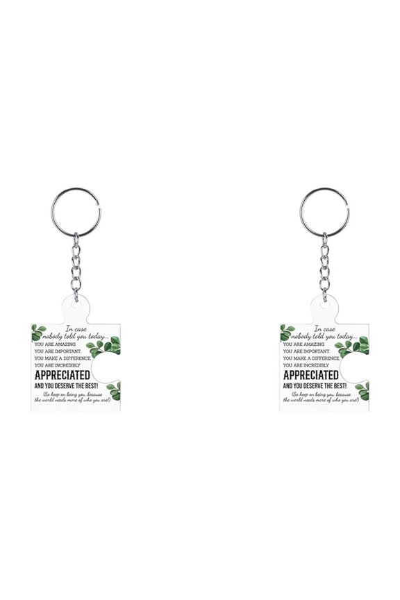 Team Appreciation Gifts Bulk for Coworker Employee Staff, Thank You Christmas Gift Set Acrylic Puzzle Piece Keychains (2PC,C2)