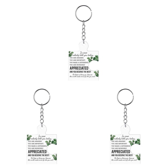 Team Appreciation Gifts Bulk for Coworker Employee Staff, Thank You Christmas Gift Set Acrylic Puzzle Piece Keychains (3PC,C2)