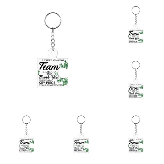 Team Appreciation Gifts Bulk for Coworker Employee Staff, Thank You Christmas Gift Set Acrylic Puzzle Piece Keychains (5PC,C)