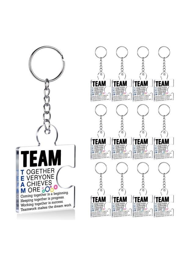 Team Appreciation Gifts Bulk for Coworker Employee Staff, Thank You Christmas Gift Set Acrylic Puzzle Piece Keychains