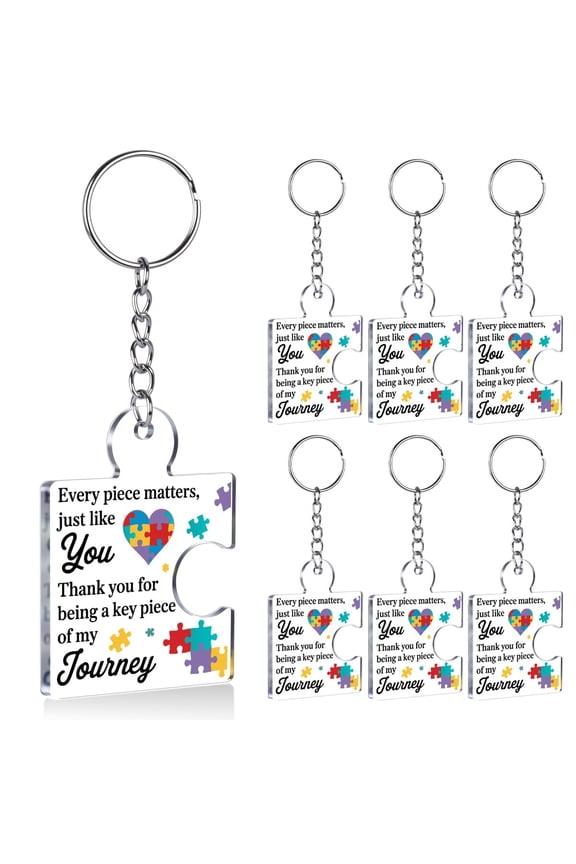 Team Appreciation Gifts Bulk for Coworker Employee Staff, Thank You Christmas Gift Set Acrylic Puzzle Piece Keychains