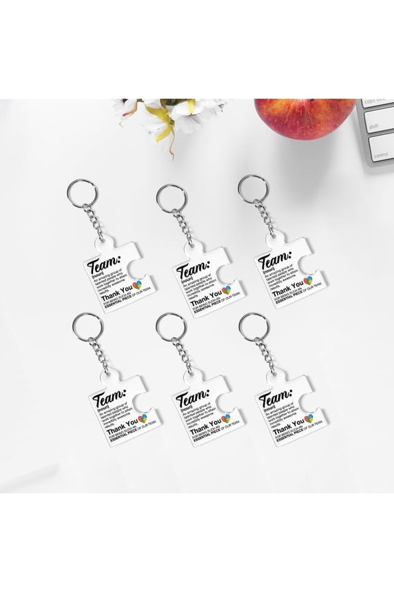 Team Appreciation Gifts for Employee Coworker Staff Bulk,Teamwork Thank You Gift Set Puzzle Piece Acrylic Keychains Under $5 Kilougeis