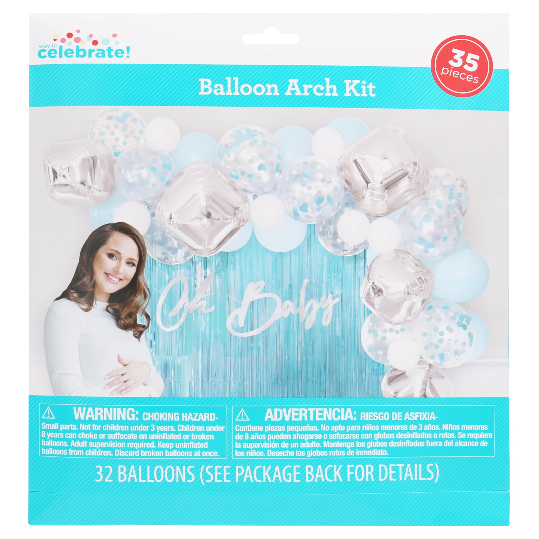 Blue Oh Baby Balloon Arch Kit, 35 Pieces, by Way To Celebrate