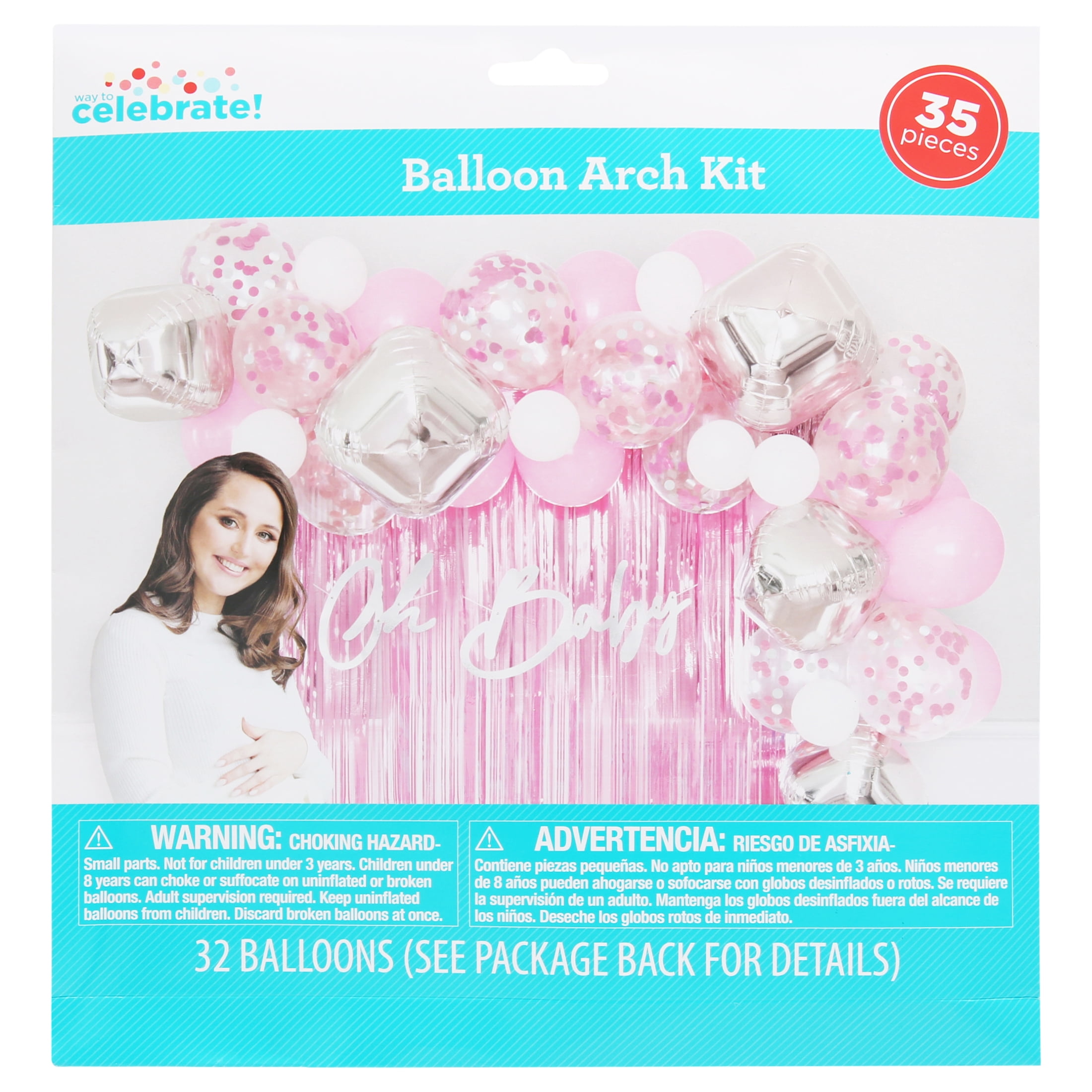 Pink Oh Baby Balloon Arch Kit, 35 Pieces, by Way To Celebrate