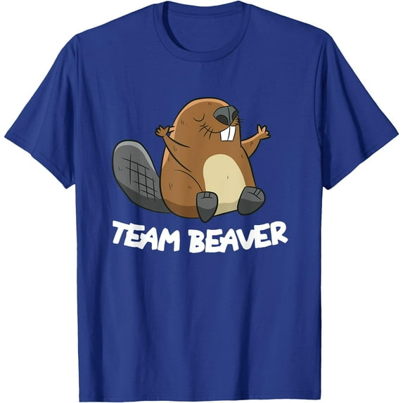Team Beaver Funny Unisex T-Shirt for Men Women Kids Toddler,Royal Blue Color,Size YM
