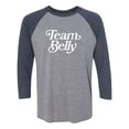 thumbnail image 1 of Team Belly Unisex 3/4 Sleeve Baseball Raglan Tee, 1 of 2
