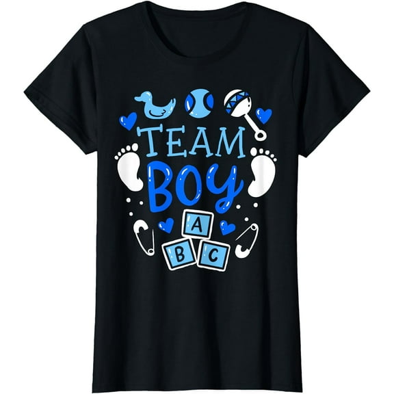 Team Boy Gender Reveal Party Pink Blue Baby Announcement T-Shirt