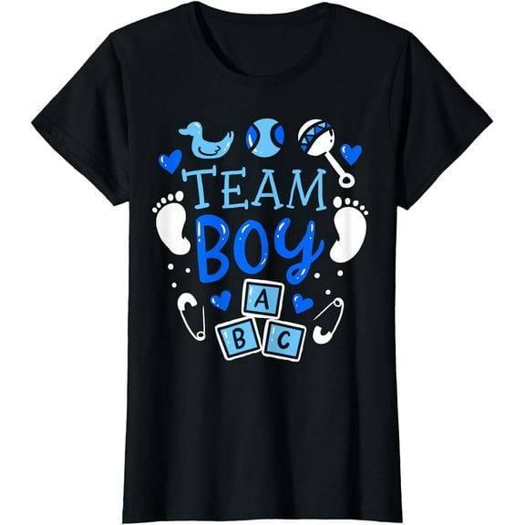 Team Boy Gender Reveal Party Pink Blue Baby Announcement T-Shirt