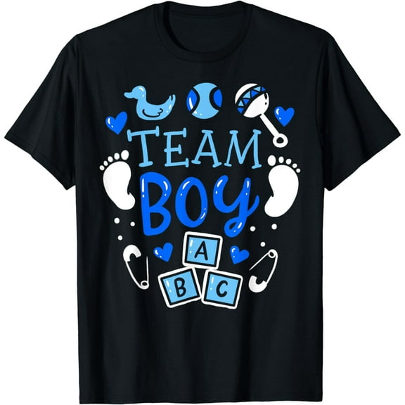 Team Boy Gender Reveal Party Pink Blue Baby Announcement T-Shirt