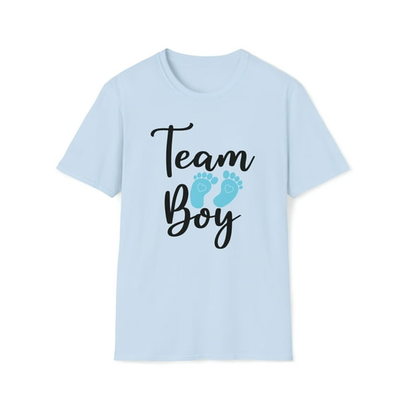 Team Boy, Gildan Unisex Softstyle T-Shirt, Gender Reveal Graphic Tee, S-3XL