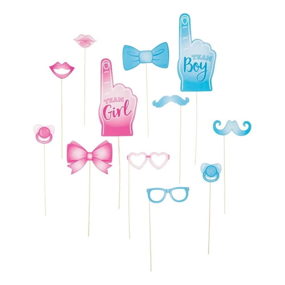 Team Boy & Girl Photo Stick Props - Apparel Accessories - 12 Pieces