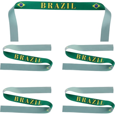 Team Brazil 12PC Precut Soccer Team National Flag Polyester Decoration Ribbon, Gift Wrapping, 2026 World Cup Fan Accessory