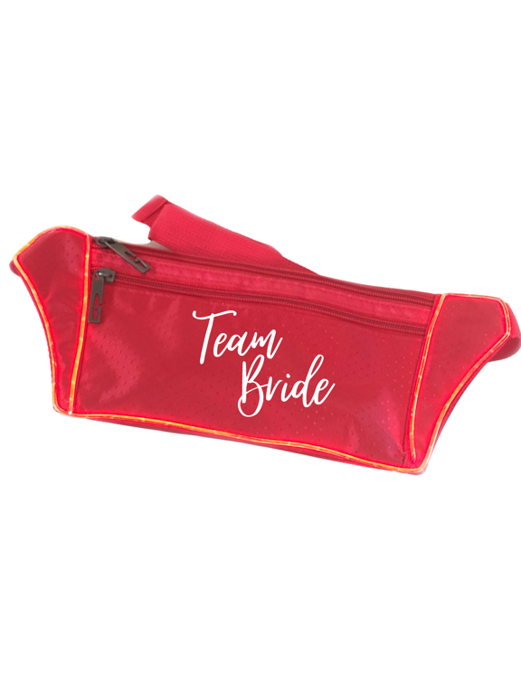 Team Bride Red Light Up Fanny Pack
