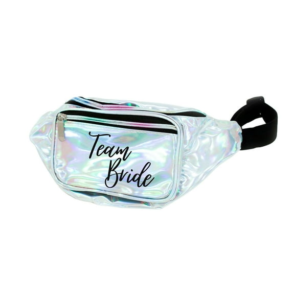 Team Bride Silver Holographic Metallic Fanny Pack
