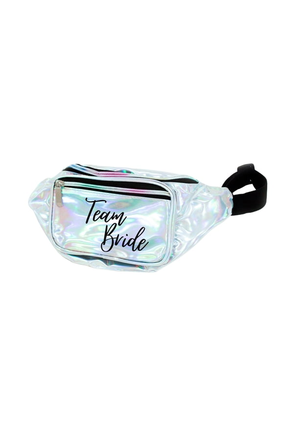 Team Bride Silver Holographic Metallic Fanny Pack