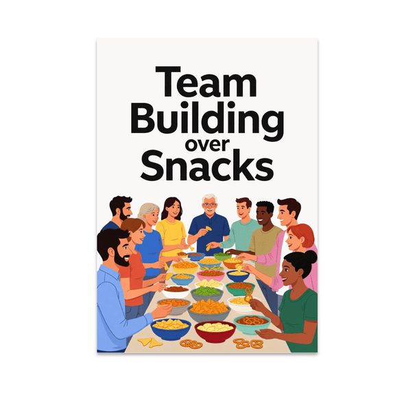 Team Building Over Snacks - Team Collaboration Decor - 13x19 Poster Print