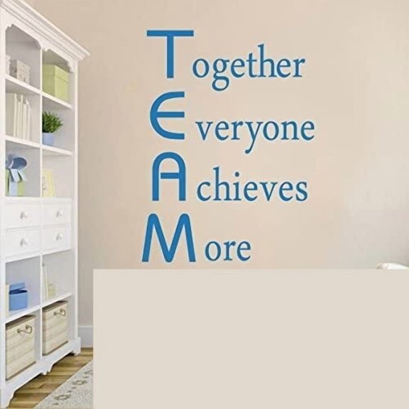 Team Building Wall Decal Inspirational Wall Quote Vinyl Wall Sticker Wall Words Wall Graphic Wall Mural Home Art Decor Together Everyone Achieves More