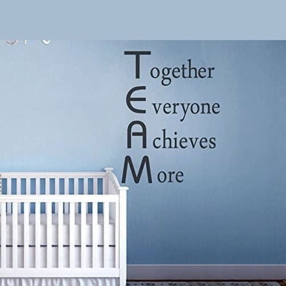 Team Building Wall Decal Inspirational Wall Quote Vinyl Wall Sticker Wall Words Wall Graphic Wall Mural Home Art Decor Together Everyone Achieves More