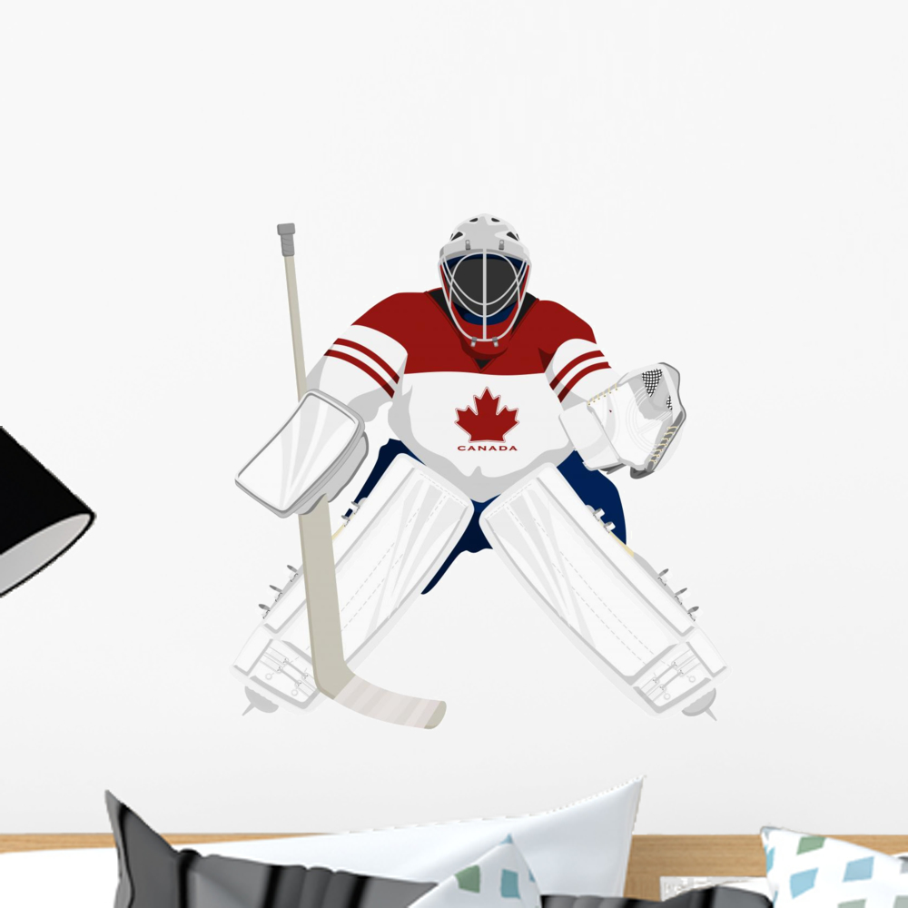 Team Canada Hockey Goalie Wall Decal Mural by Wallmonkeys Vinyl Peel and  Stick Graphic for Girls (18 in H x 18 in W) - Walmart.com, image size:1000x1000