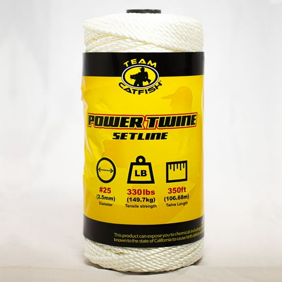 Team Catfish Power Twine 350ft, 330lb Test White