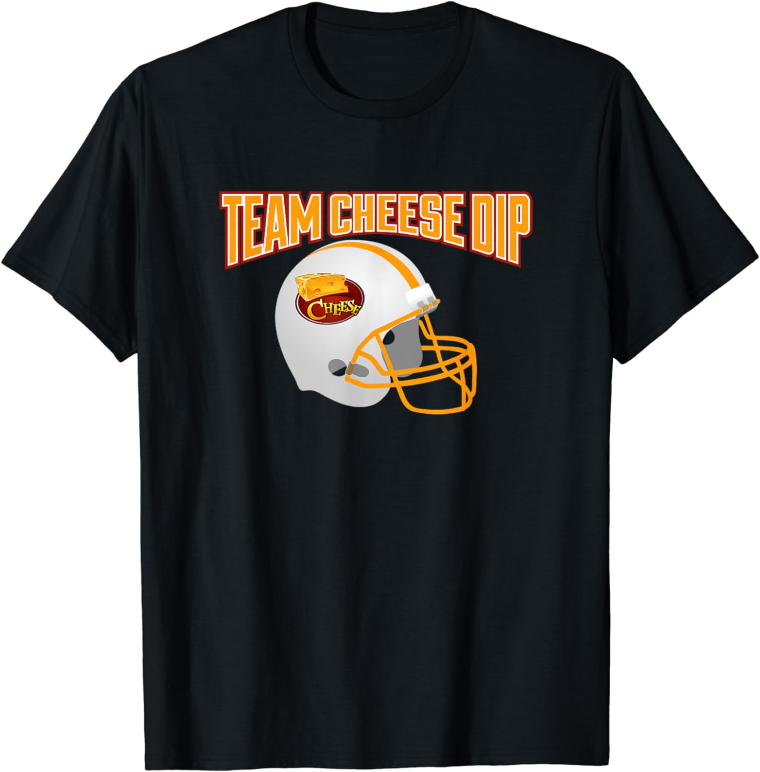 Team Cheese Dip Cheesy Football Helmet Graphic TShirt