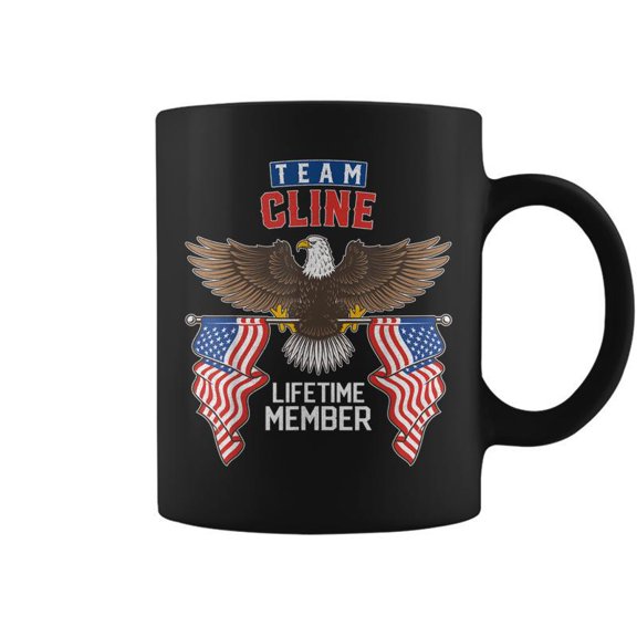 Team Cline Lifetime Member Us Flag Coffee Mugs