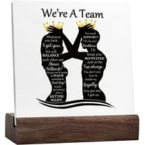 We'Re A Team Couples Sign Desk Decor,Inspirational Quote Ceramic Table Sign Desk Decorations For Home Bedroom Shelf Table Decor,Wedding Gifts For Husband Wife Couples