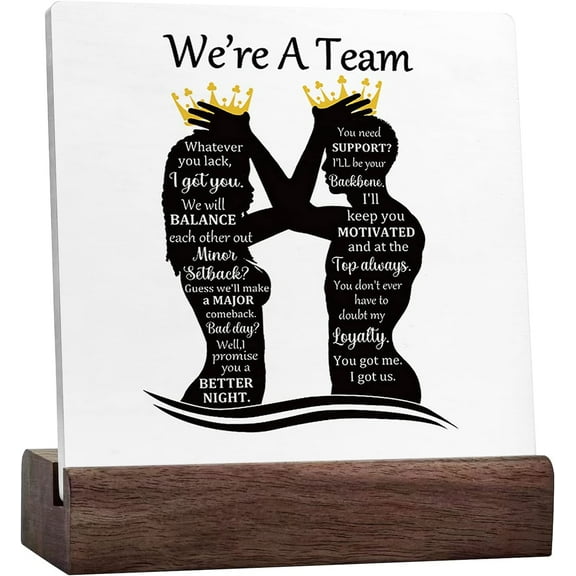 We'Re A Team Couples Sign Desk Decor,Inspirational Quote Ceramic Table Sign Desk Decorations For Home Bedroom Shelf Table Decor,Wedding Gifts For Husband Wife Couples