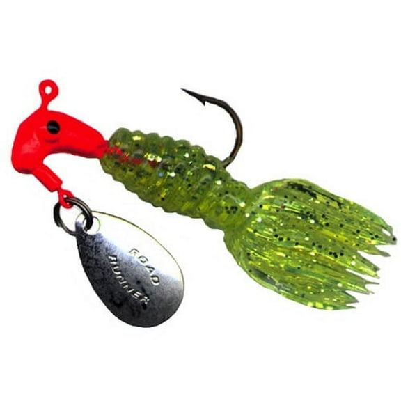 Team Crappie Tamer Fishing Lure, Fluorescent Red & Chartreuse, 1/8 Oz. Underspin Fishing Jig
