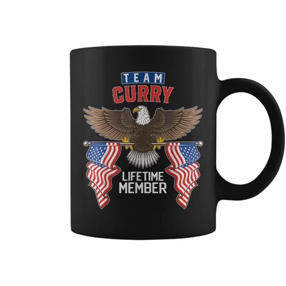 Team Curry Lifetime Member Us Flag Coffee Mugs