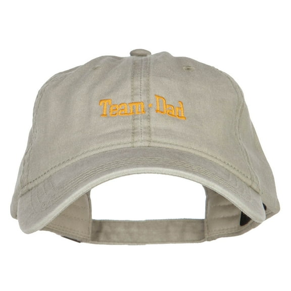 Team Dad Letters Embroidered Washed Cap - Stone OSFM