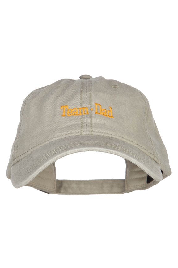 Team Dad Letters Embroidered Washed Cap - Stone OSFM