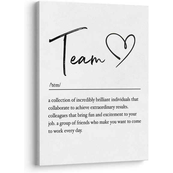 Team Definition Poster Teamwork Wall Art for Office Decor, Office Artwork Wall Decor, Office Wall Decor, 11x14, Framed