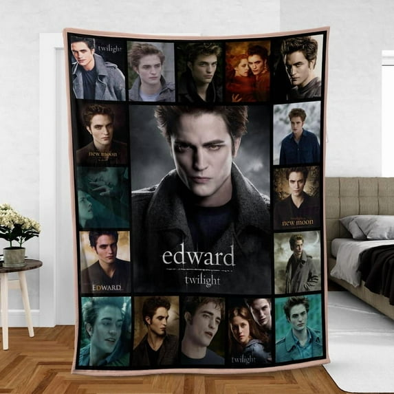 Team Edward PREMIUM Fleece Blanket, Twilight Vtg Movie Blanket, Twilight Saga Blanket Mink Sherpa, Gift for Fan